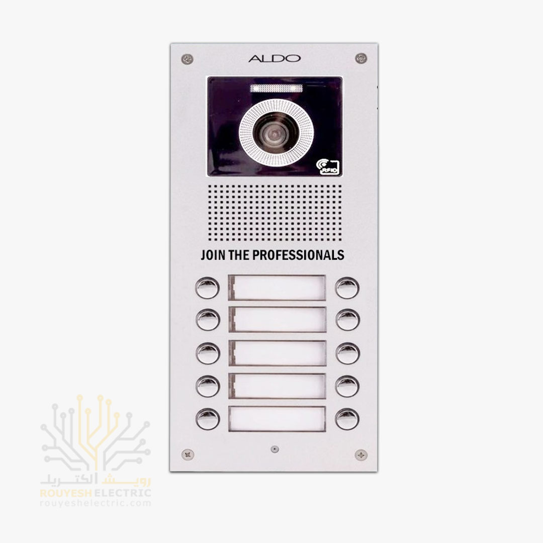 پنل ایفون تصویری برند الدو 10 واحدی مدل URF کارتی