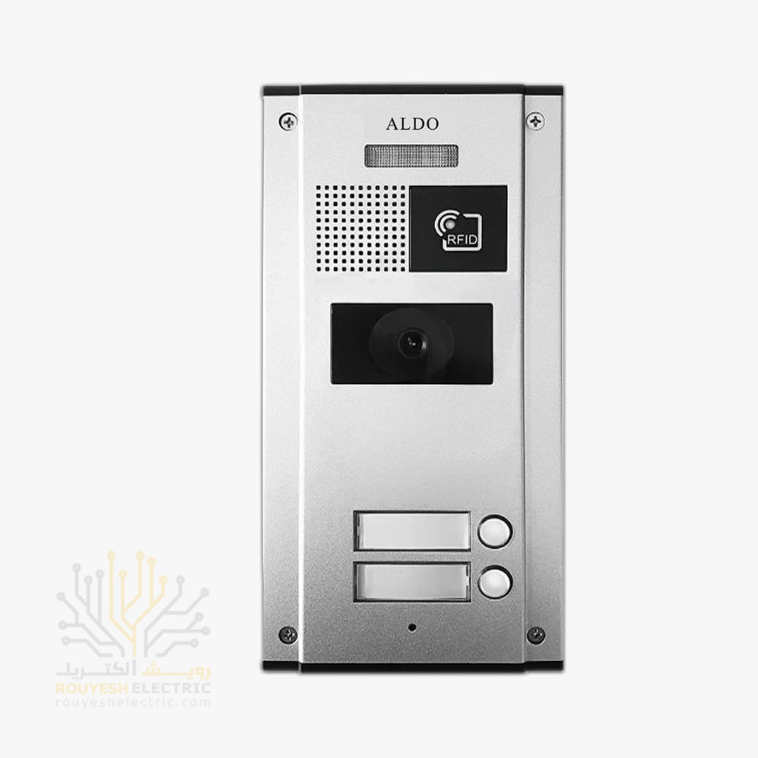 پنل ایفون تصویری برند الدو 2 واحدی مدل KRF کارتی