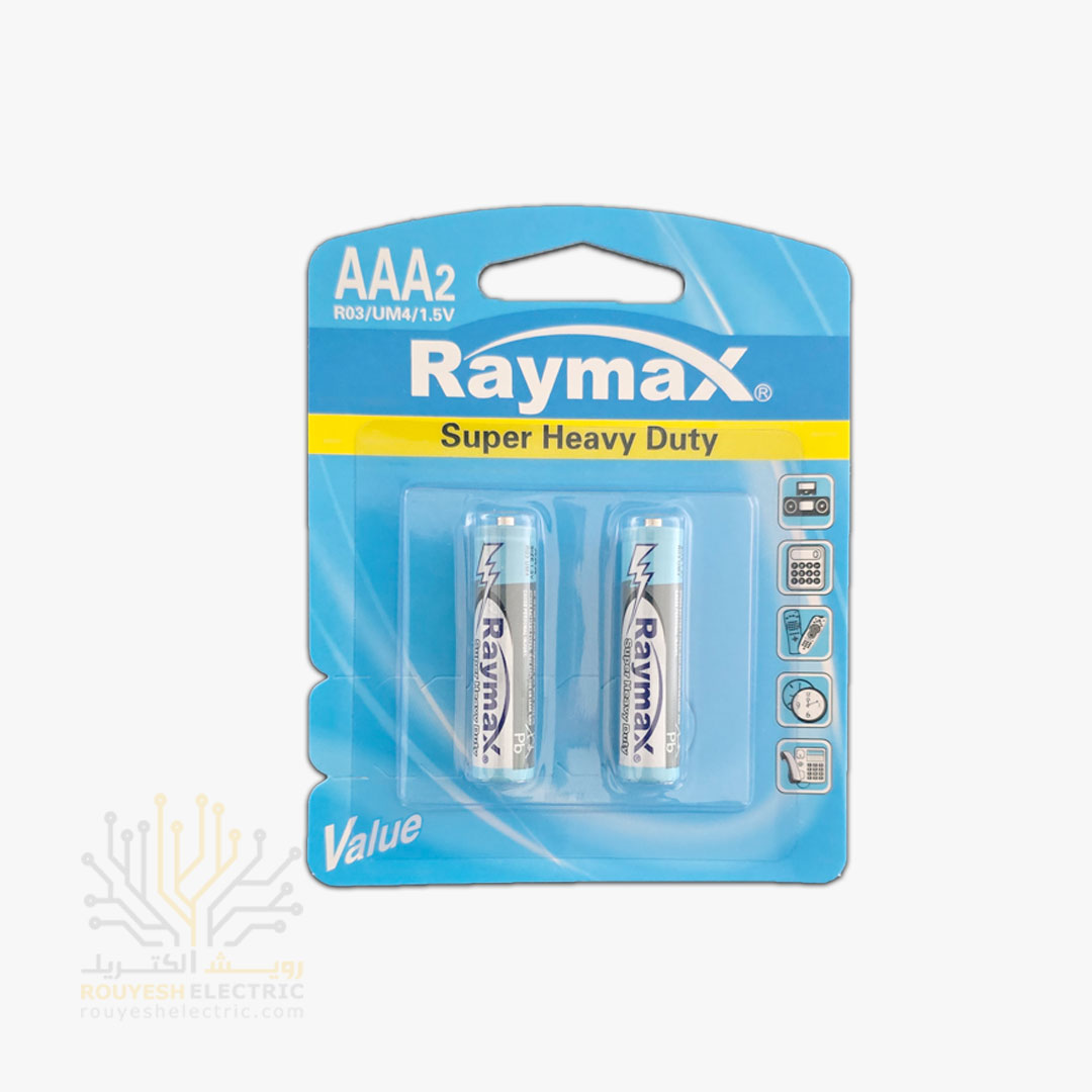 باطری نیم قلمی معمولی برند رایمکس کارتی 2 تایی