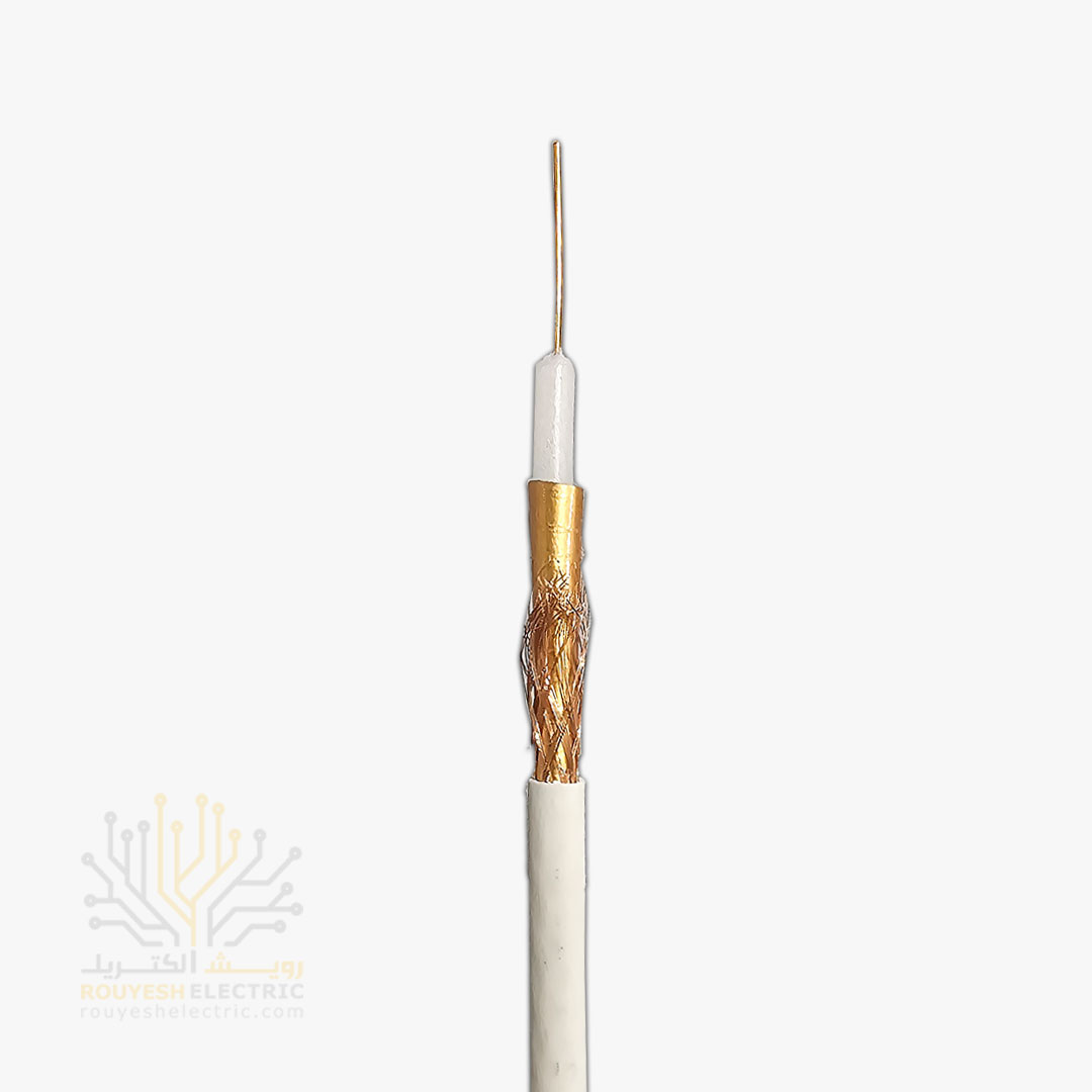 کابل آنتن برند پارس الکتریک مدل یاقوت مغز مس 0/8 شیلد رنگ مس 64 رشته قرقره 500 متری