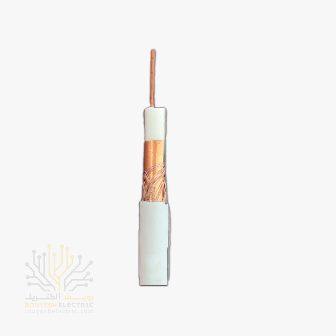 کابل آنتن برند تک سیم کرمان مدل مهتاب مغز مس 0/70 شیلد رنگ مس 80 رشته حلقه 100 متری