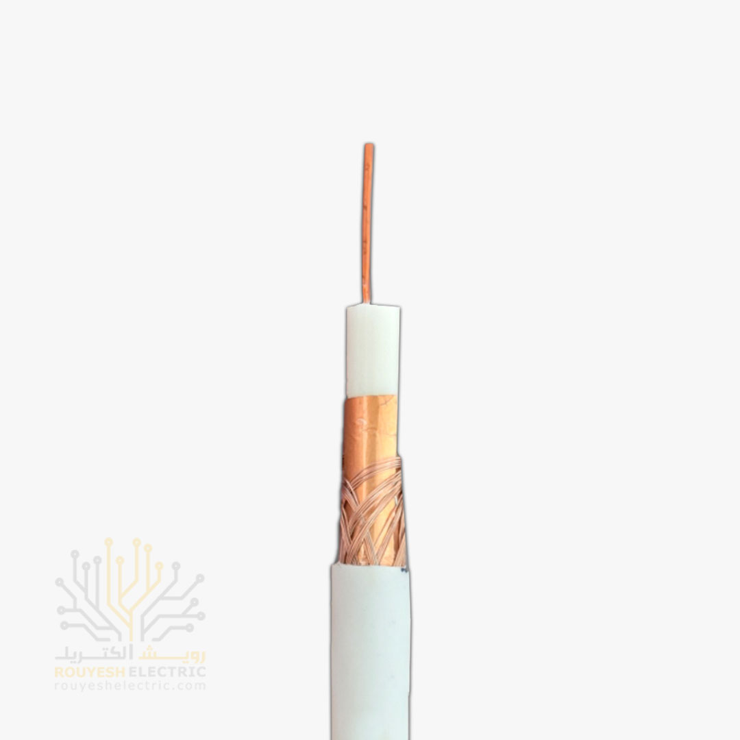کابل آنتن برند تک سیم کرمان مدل مهتاب مغز مس 0/70 شیلد رنگ مس 80 رشته قرقره 642 متری