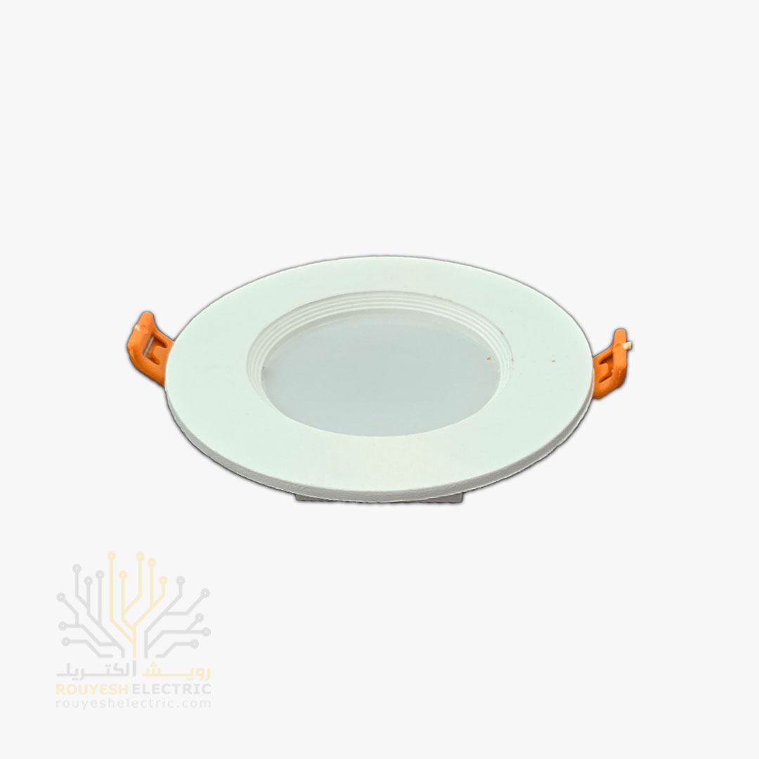 پنل سقفی توکار 7 وات برند فروزش مدل بک لایت دایره بدنه فلزی استاندارد مهتابی