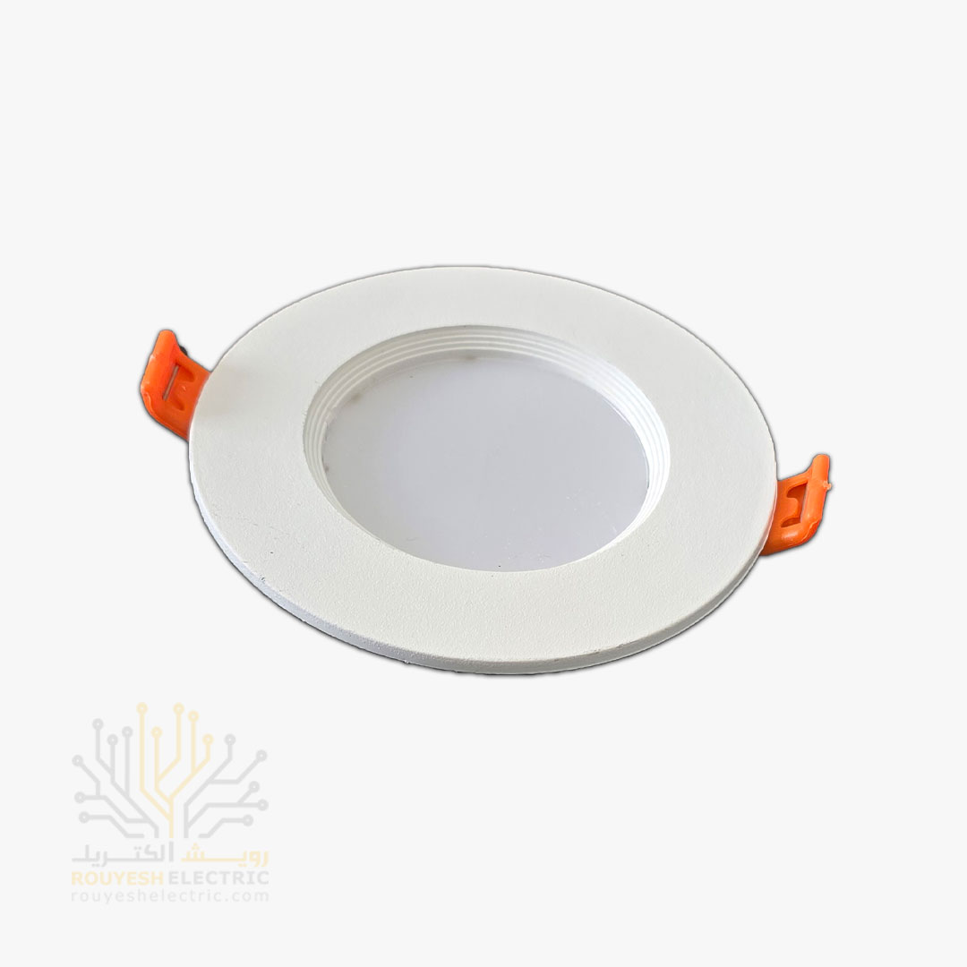 پنل سقفی توکار 9 وات برند نورسان مدل بک لایت هیت سینگ دار دایره استاندارد نچرال