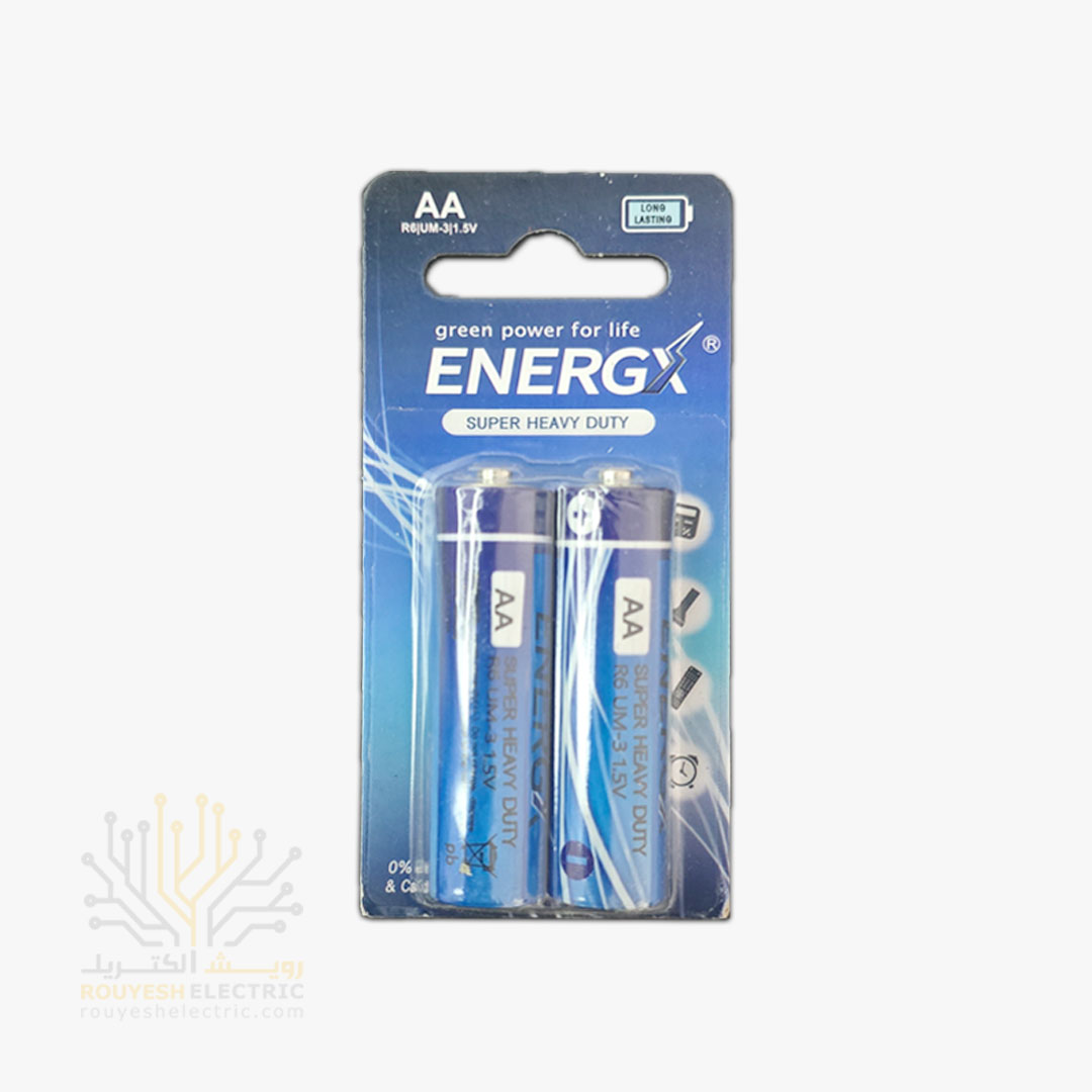 باطری قلمی معمولی برند انرژیکس کارت 2 تایی