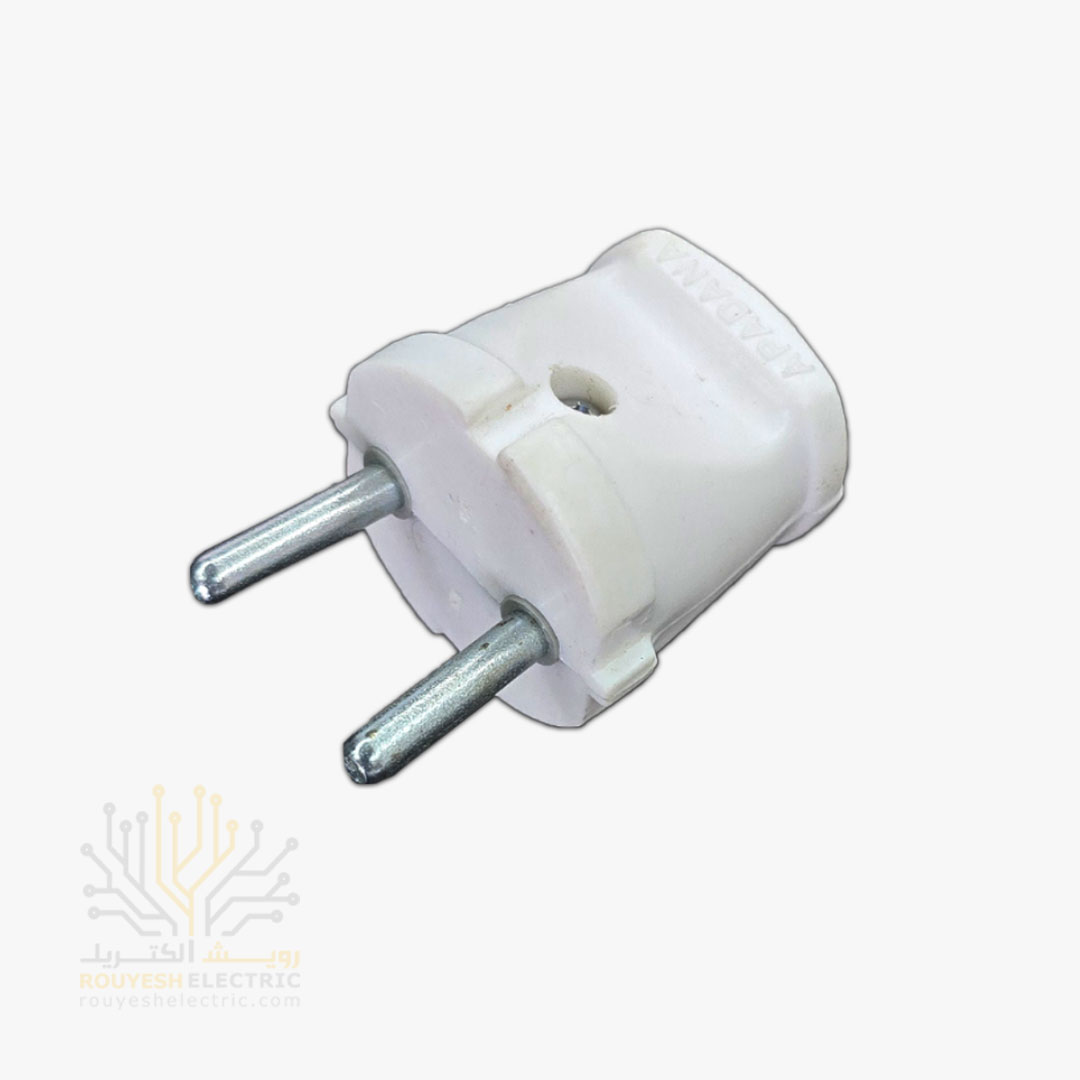 دوشاخه برق مربع برند نور میله برنجی رنگ مشکی