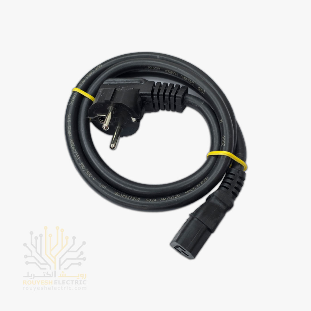 کابل برق کامپیوتر 3x1/5 برند پاور آلومینیومی مشکی