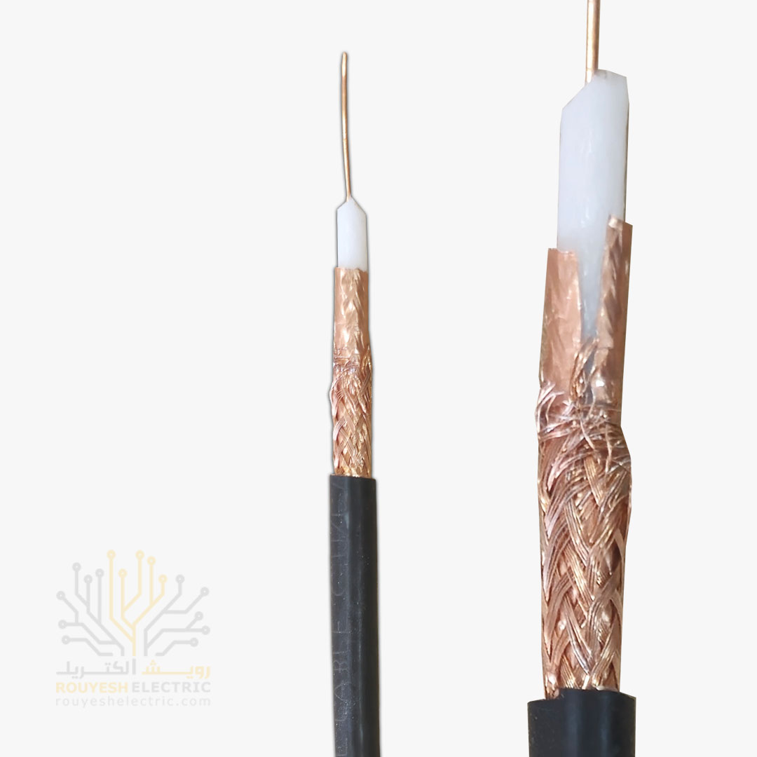 کابل دوربین برند تک کابل کرمان مدل ساده مغر مس 0/7 شیلد رنگ مس 80 رشته دابل فویل قرقره 510 متری