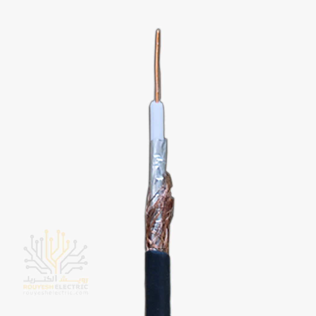 کابل دوربین برند تک کابل کرمان مدل ساده مغر مس 0/7 شیلد رنگ مس 96 رشته قرقره 379 متری