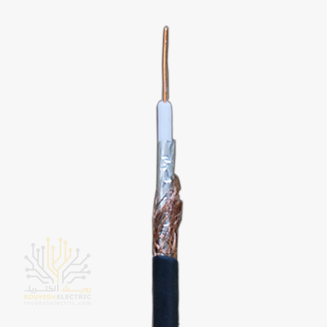 کابل دوربین برند تک کابل کرمان مدل ساده مغر مس 0/7 شیلد رنگ مس 96 رشته قرقره 656 متری