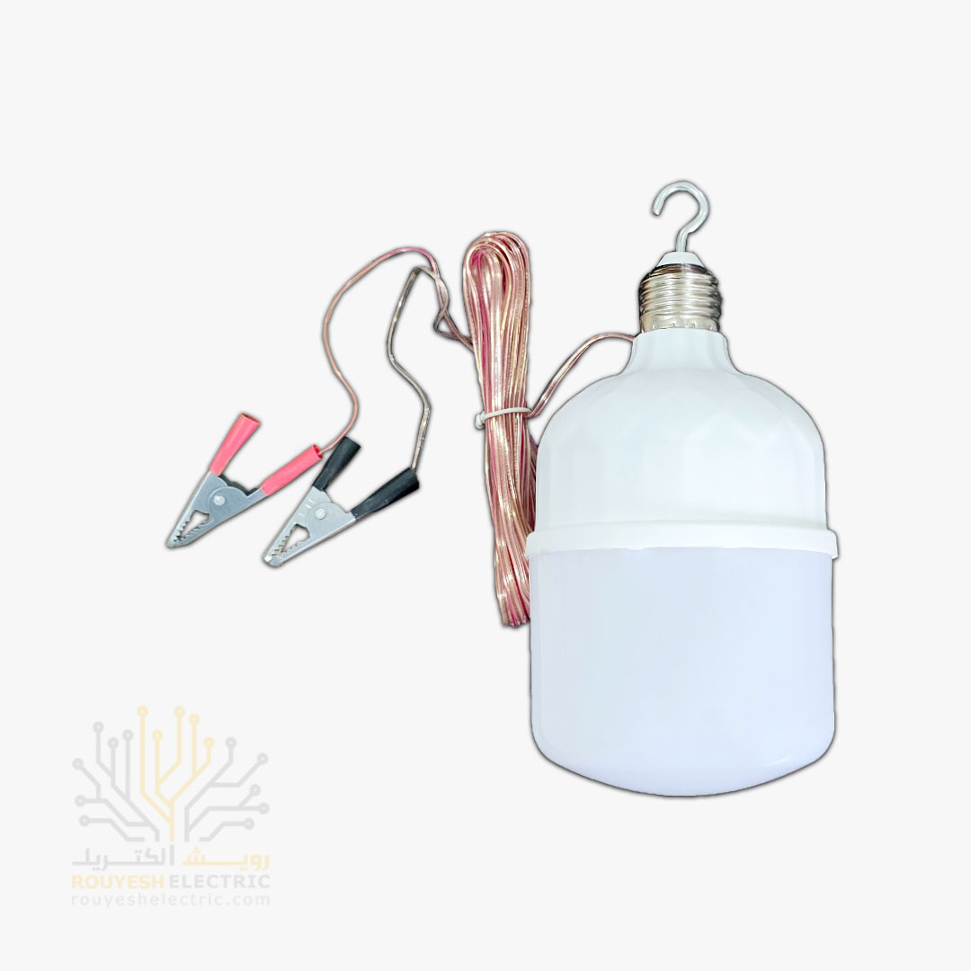 لامپ خودرو 30 وات طرح بالب با سیم 4/5 متری گیره دار