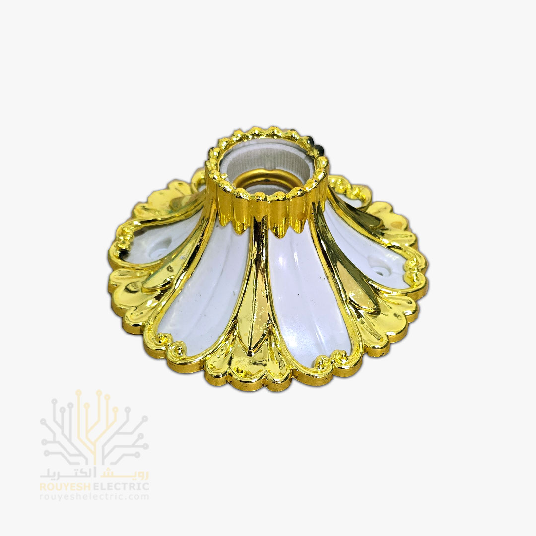 سرپیچ سقفی برند نور فرد مدل افروز رنگ سفید طلایی