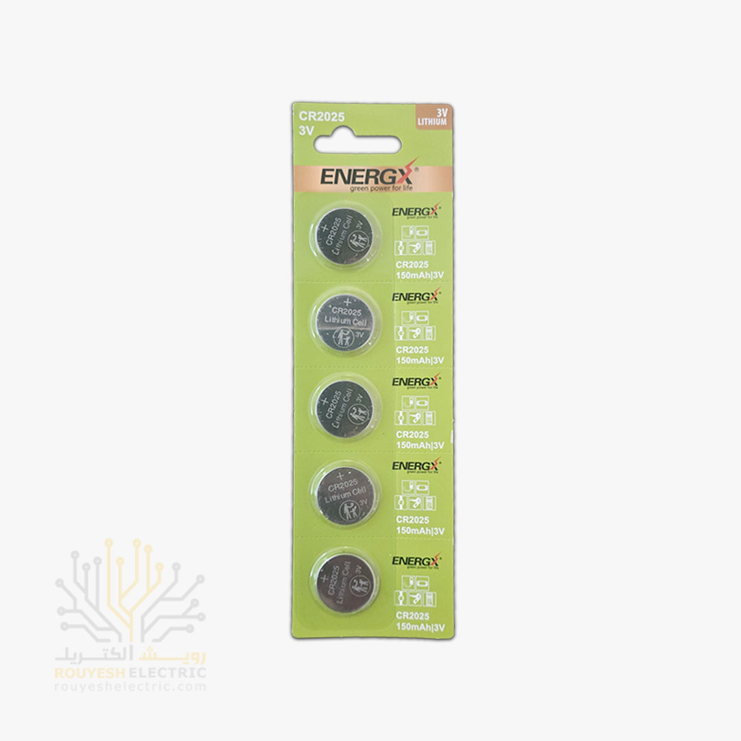 باطری سکه ای 2025 برند انرژیکس کارت 5 عددی