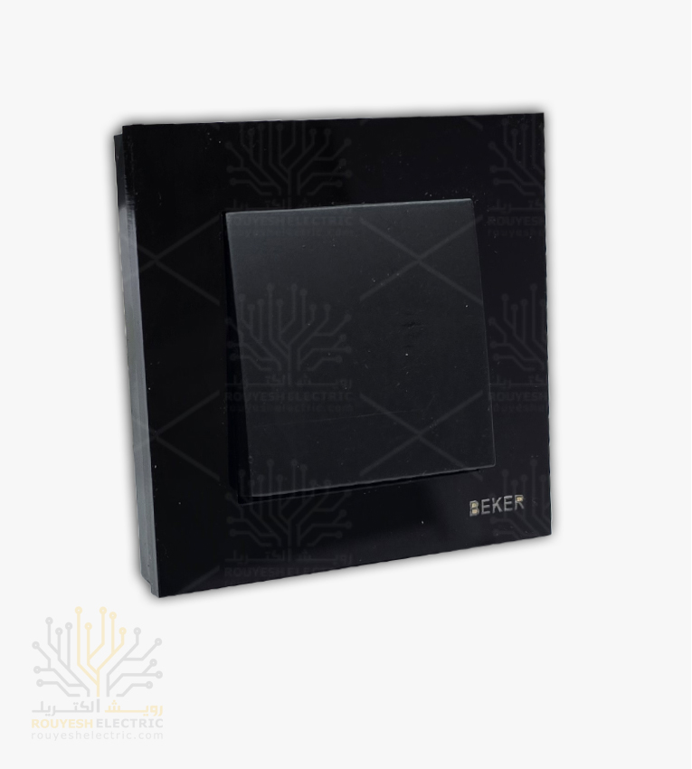 کلید تبدیل توکار برند بکر مدل گلس مشکی