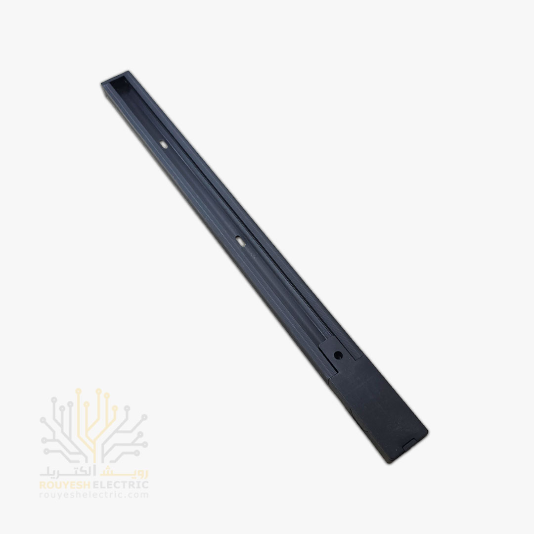 ریل چراغ دکوراتیو برند ایران مهر نیم متری بدنه PVC رنگ مشکی