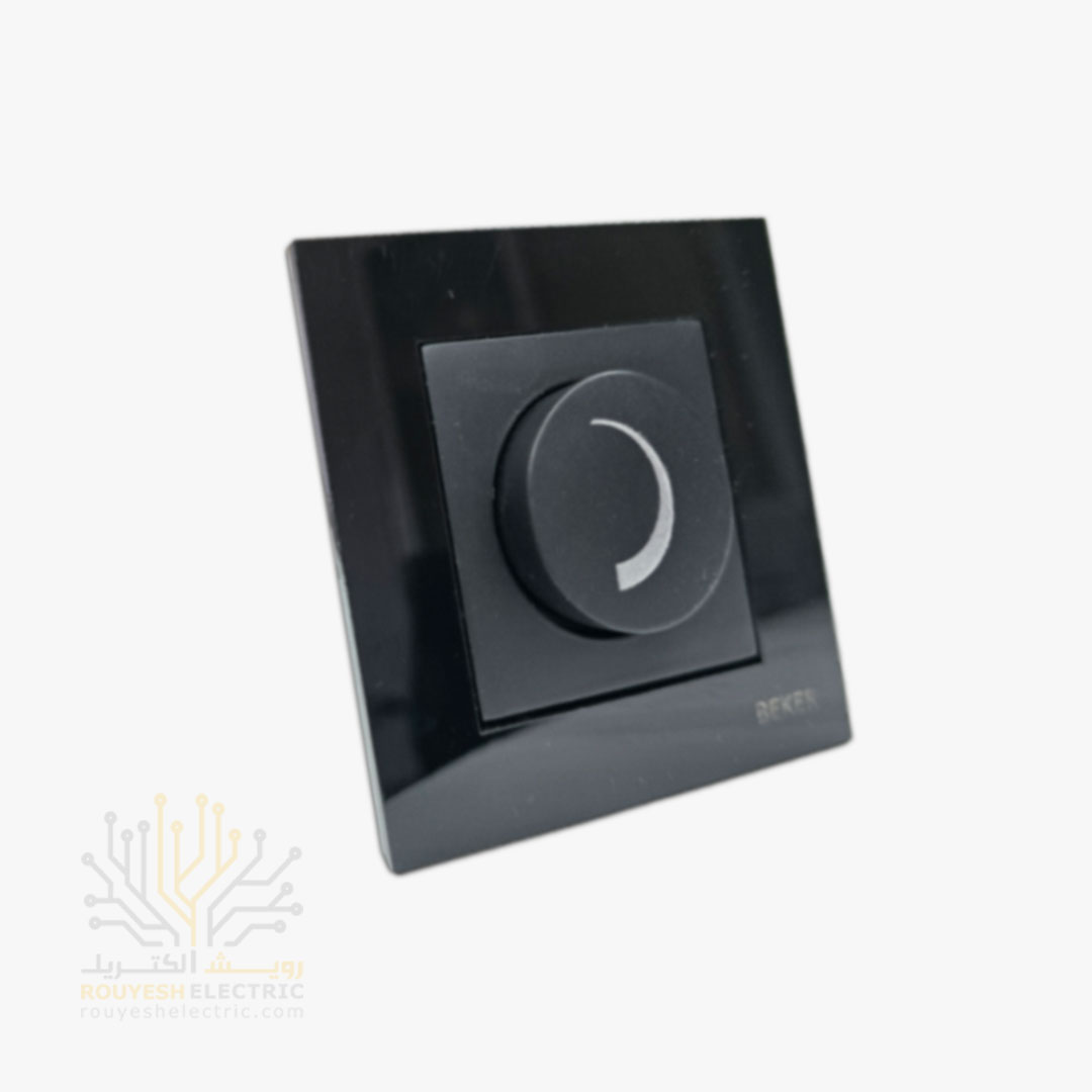 کلید دیمر 1000 وات توکار برند بکر مدل گلس مشکی