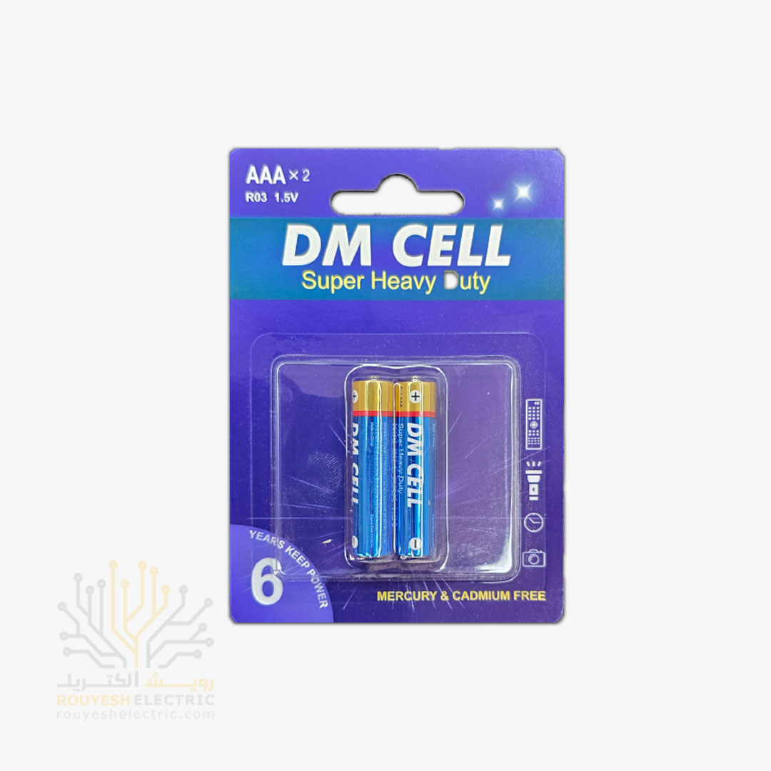 باطری نیم قلمی معمولی برند دی ام سل کارت 2 تایی
