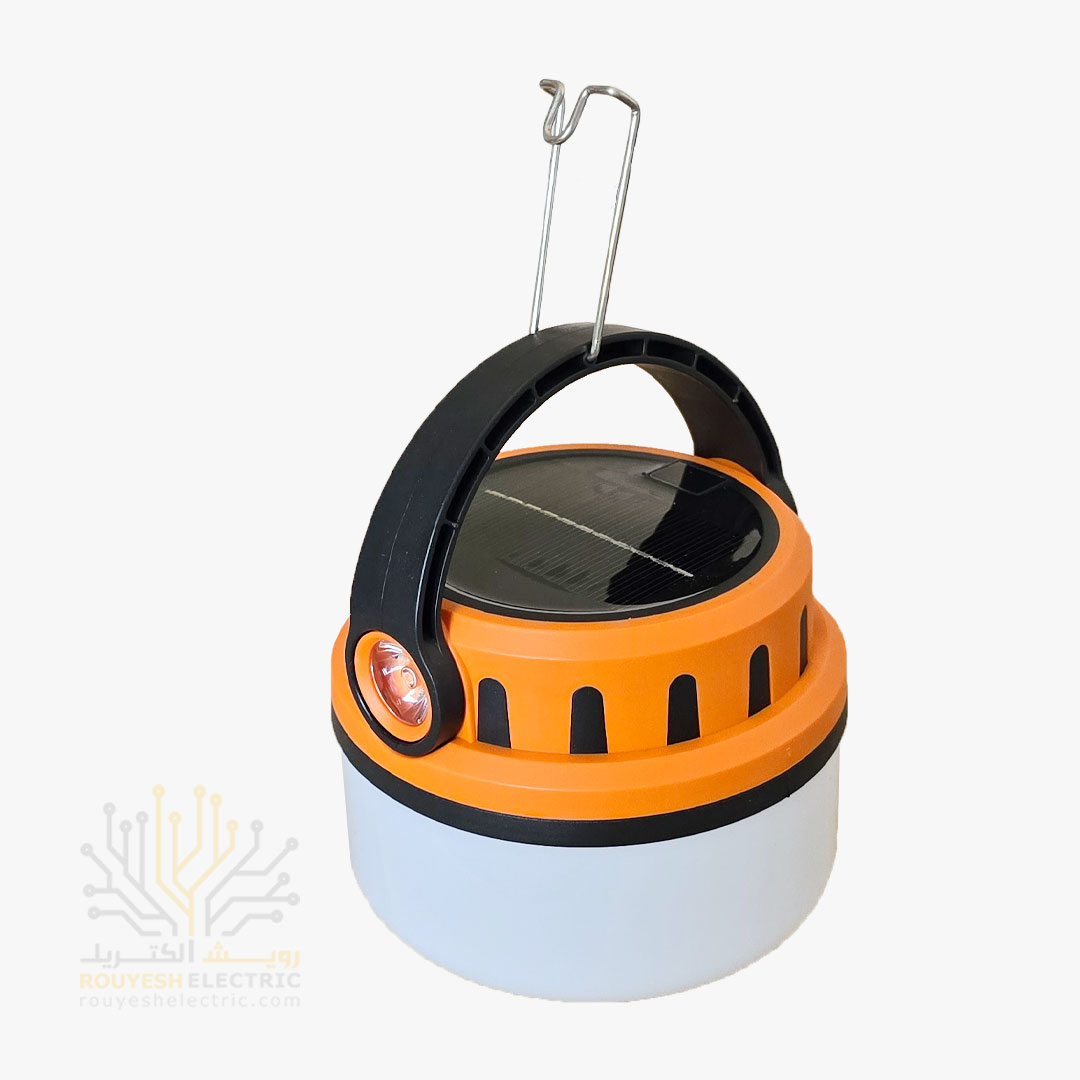 چراغ اضطراری لامپی سولاردار سه حالته چراغ قوه دار