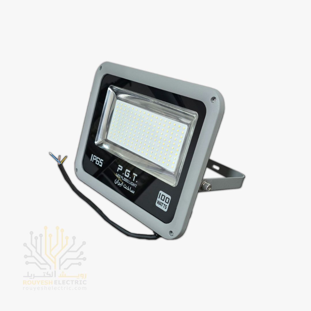 پروژکتور 100 وات SMD برند پی جی تی PGT سری گلد درایور دار مهتابی