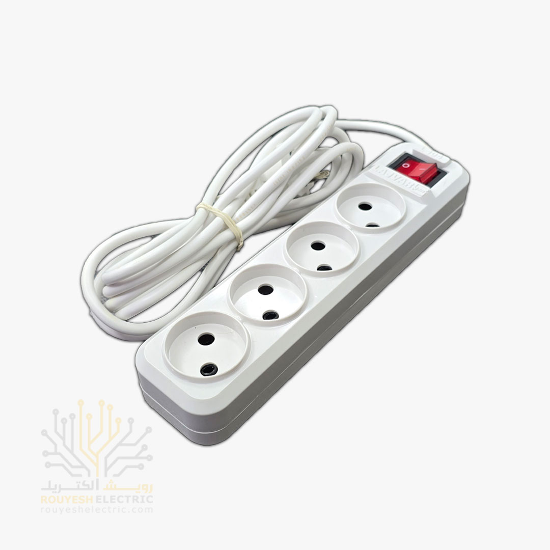 چهار راهی برق سیار برند لجور استاندارد بدون ارت کابل 3 متری