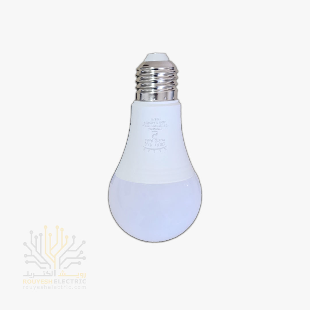 لامپ ال ای دی 12 وات حبابی برند پرتو پارس مهتابی