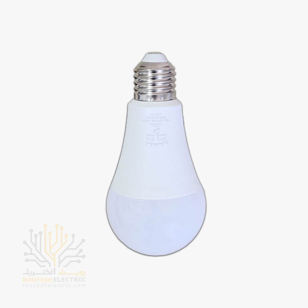 لامپ ال ای دی 15 وات حبابی برند پرتو پارس مهتابی