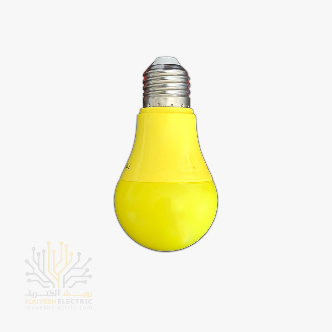 لامپ ال ای دی 7 وات حبابی برند فروزش زرد