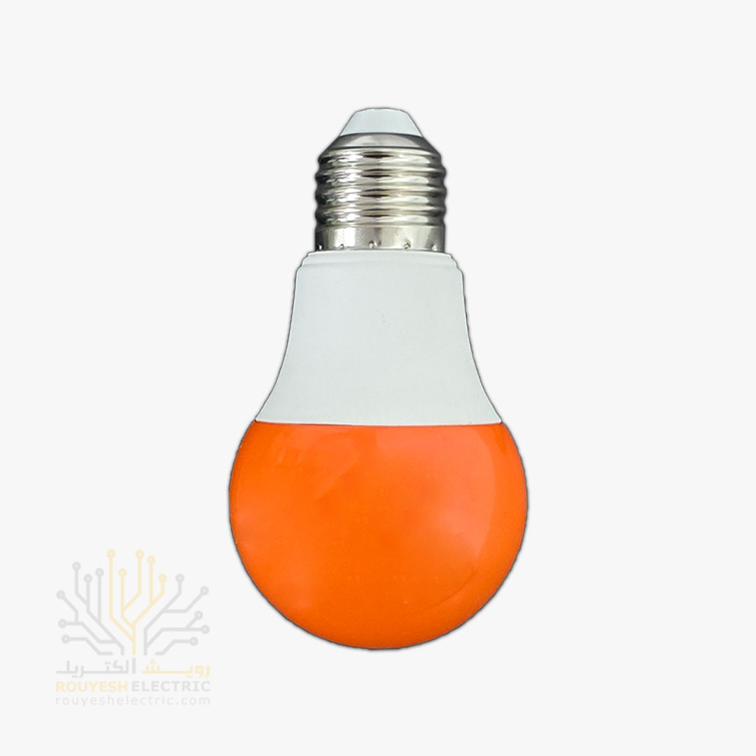 لامپ ال ای دی 9 وات حبابی برند زمان نور انبه ای