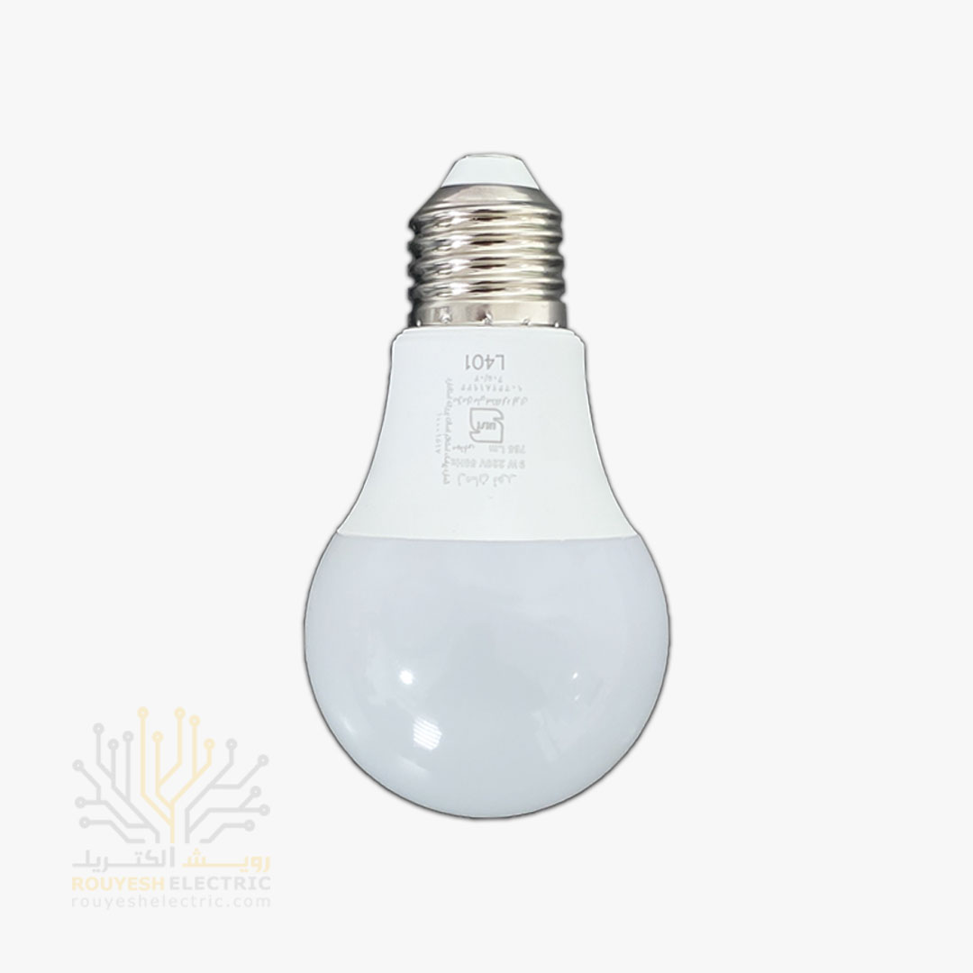 لامپ ال ای دی 9 وات حبابی برند زمان نور آفتابی