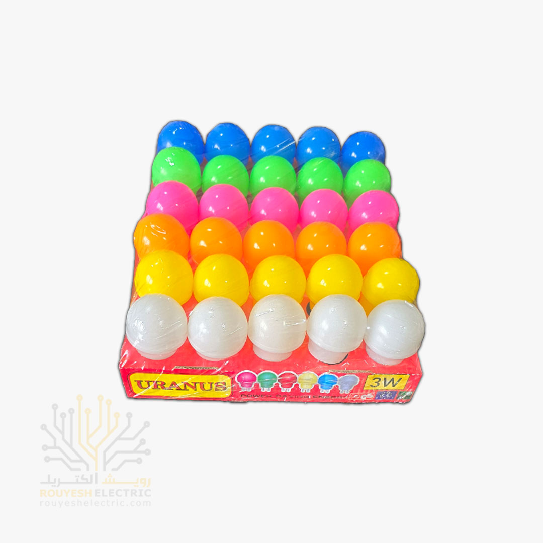 لامپ خواب 3 وات LED برند اورانوس سرپیچ دار رنگ جور