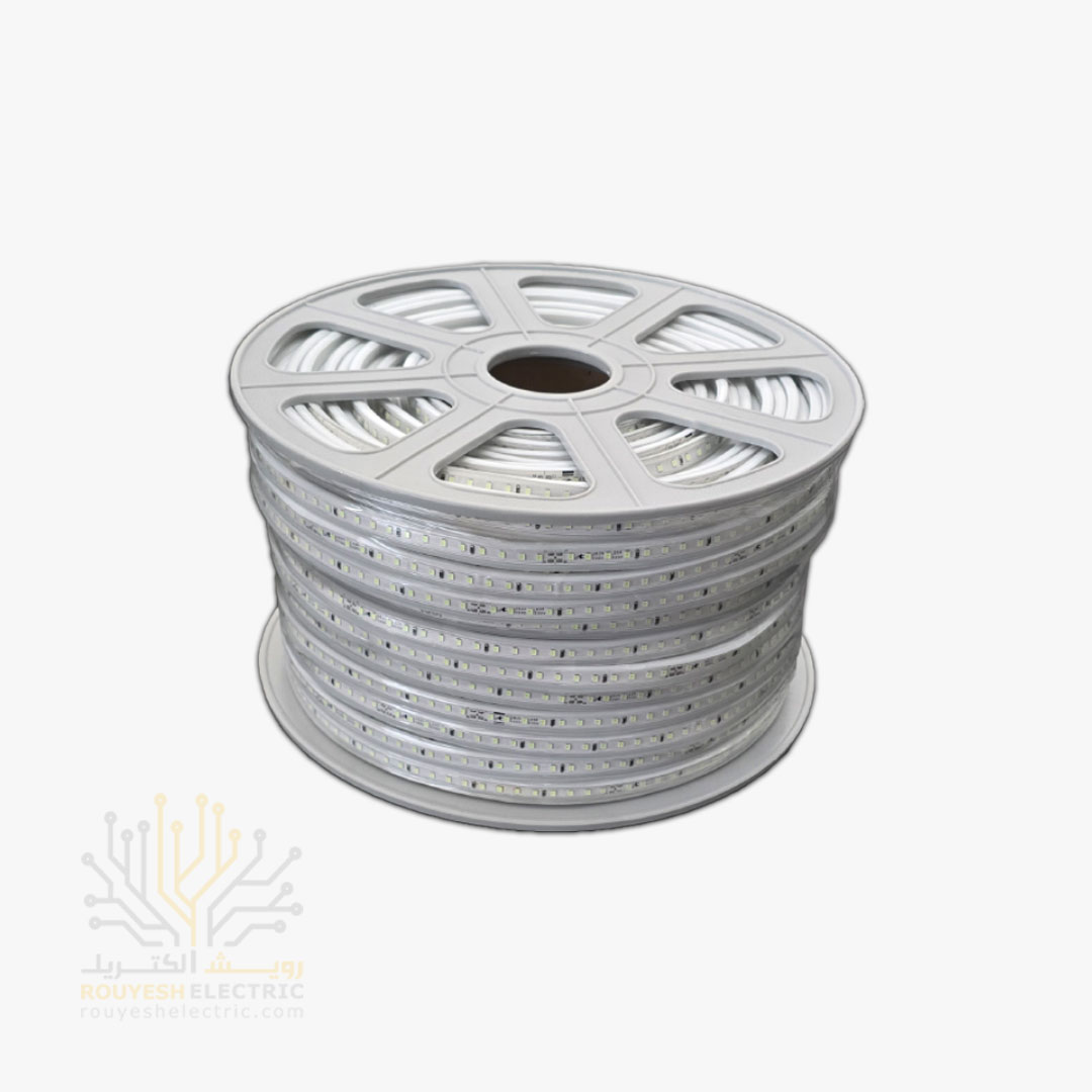 ریسه شلنگی وایرلس برند تک تاب 28x35 تک لاین تراکم 120 برش 20 سانت 12 میل رنگ انبه ای 100 متری