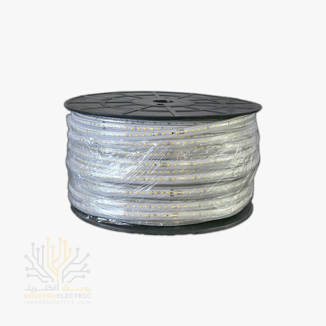 ریسه شلنگی وایرلس برند شارو لایت 28x35 تک لاین تراکم 120 برش 20 سانت 10 میل رنگ قرمز 100 متری