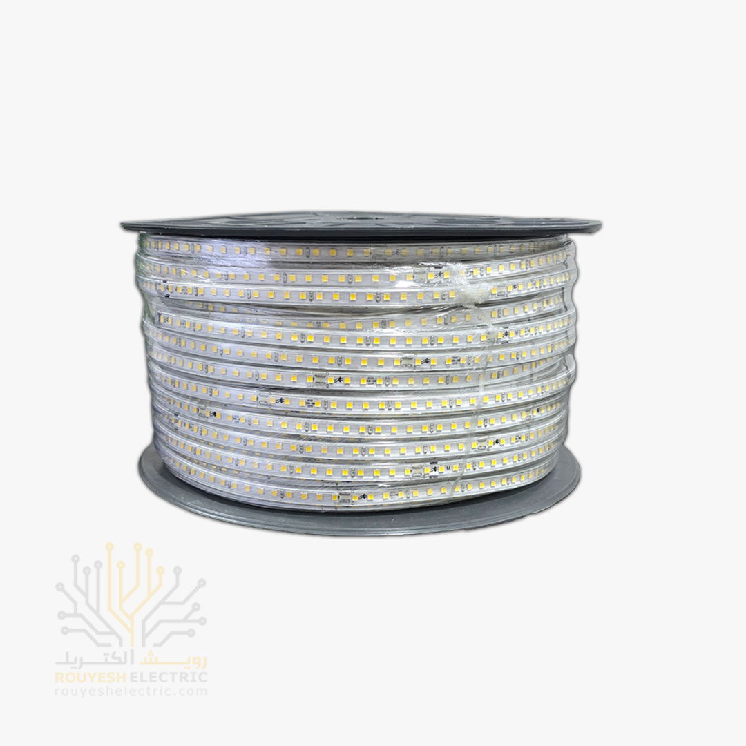 ریسه شلنگی وایرلس برند شارو لایت 35x35 تک لاین تراکم 120 برش 20 سانت 10 میل رنگ مهتابی 100 متری