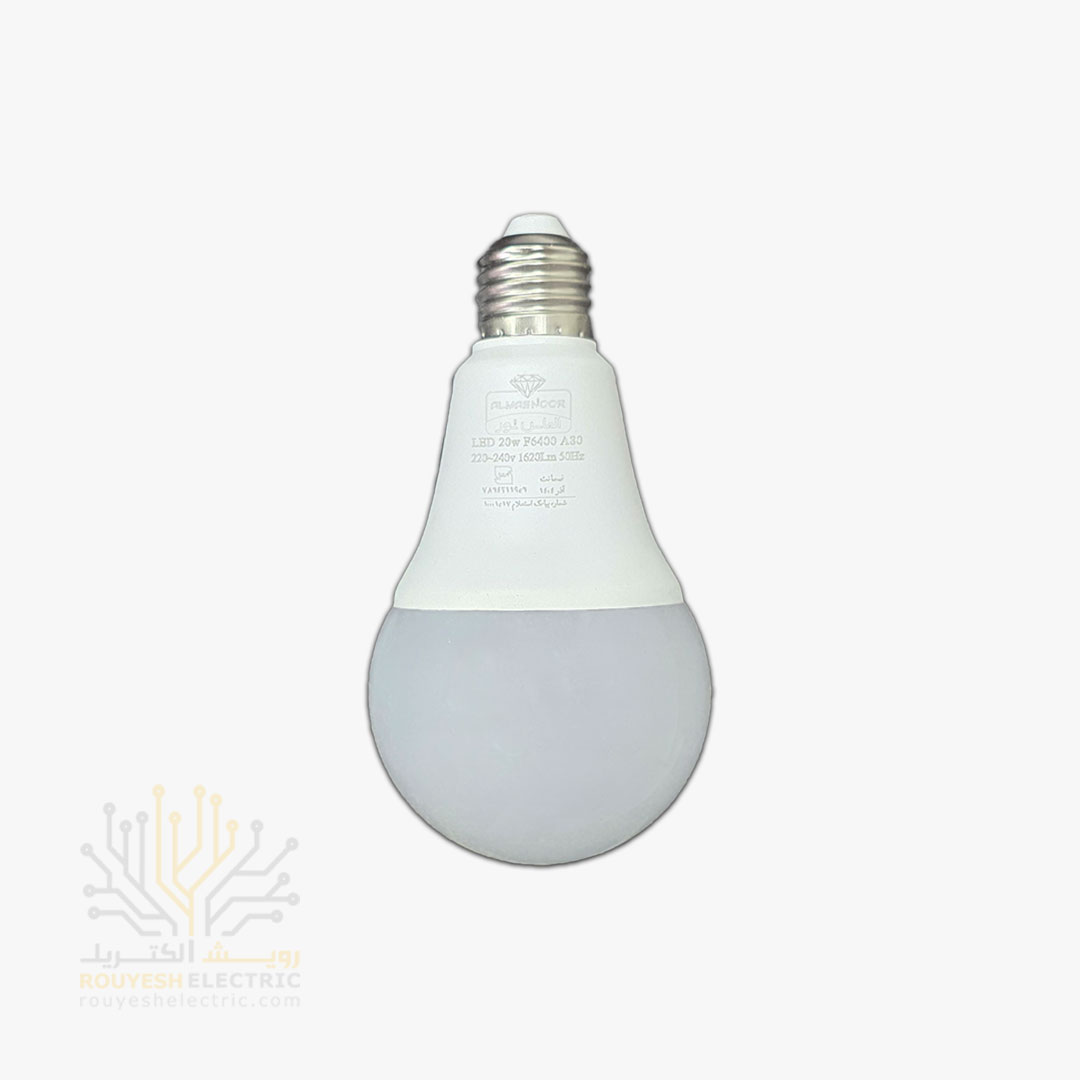 لامپ ال ای دی 20 وات حبابی برند الماس نور مهتابی