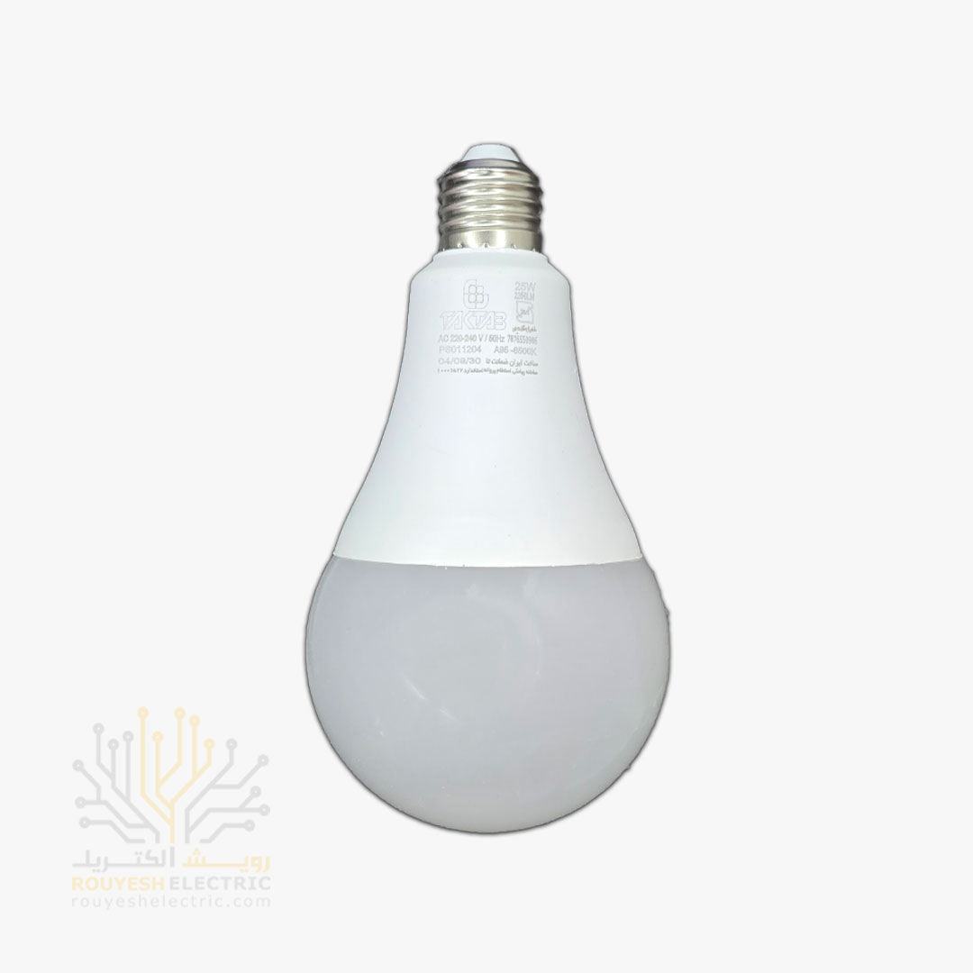 لامپ ال ای دی 25 وات حبابی برند تک تاب مهتابی