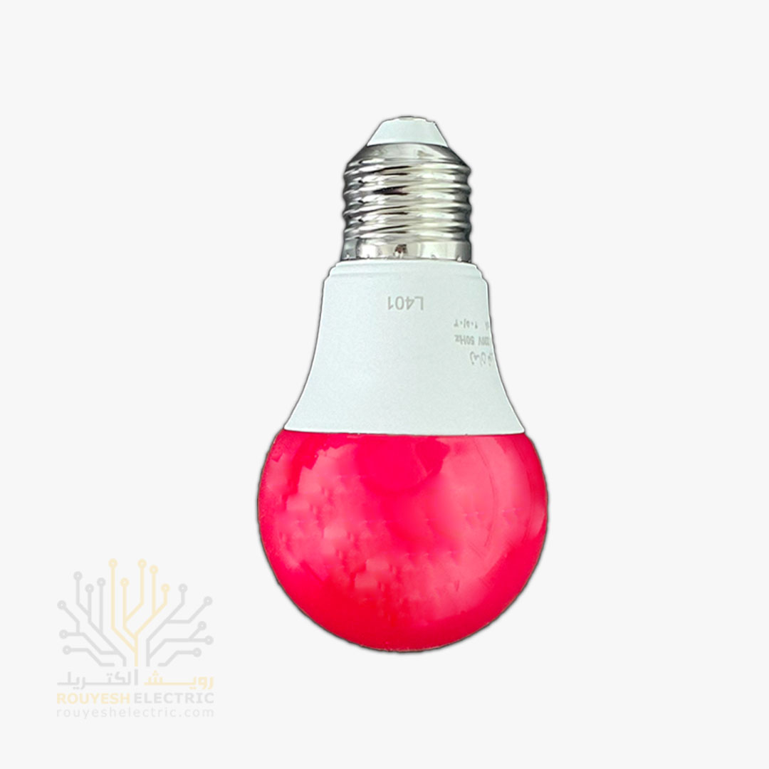 لامپ ال ای دی 9 وات حبابی برند تک تاب قرمز