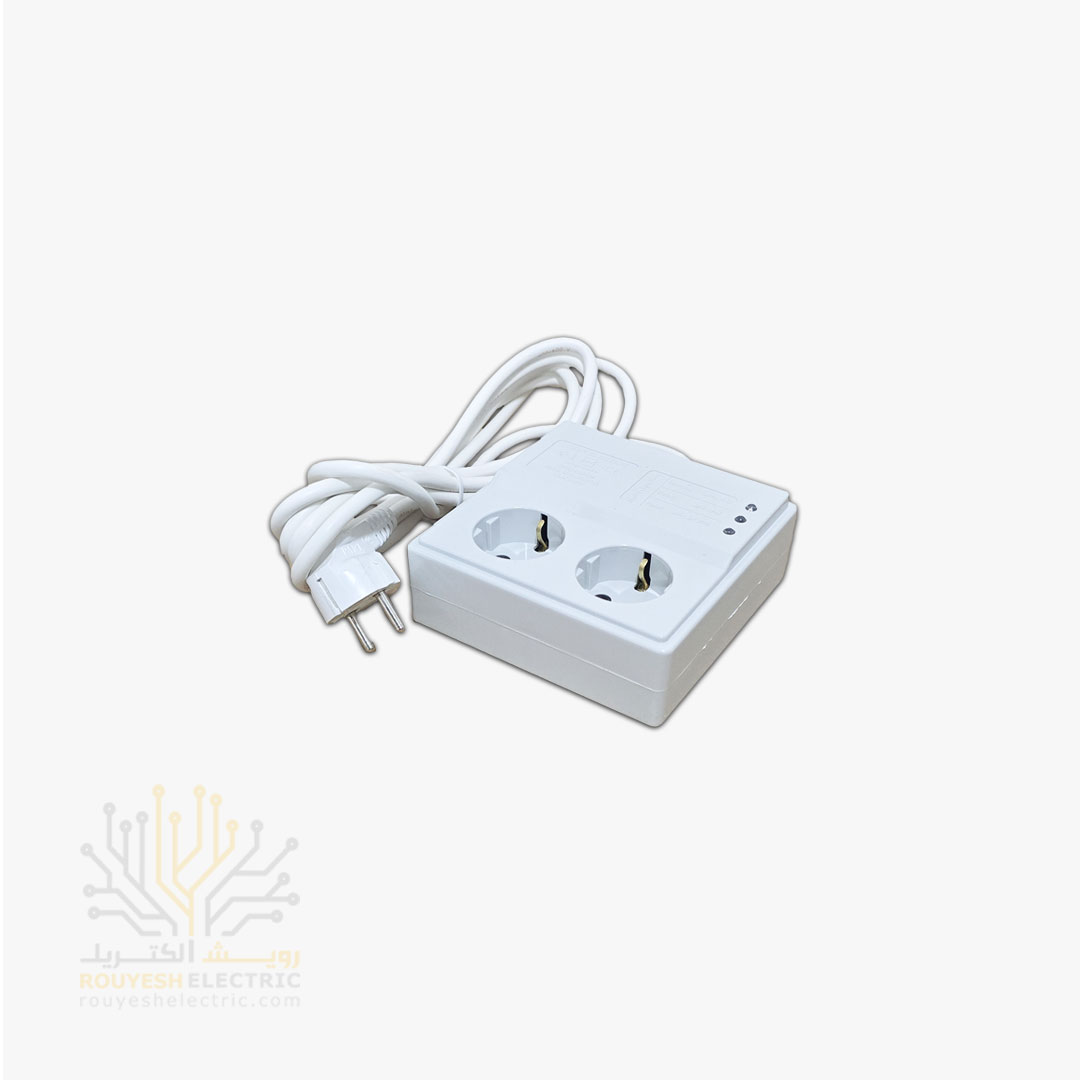 محافظ برق یخچال برند پارت الکتریک کد 903 دو خانه ارتدار مغزی سرامیک 10 آمپر آنالوگ 3 متری