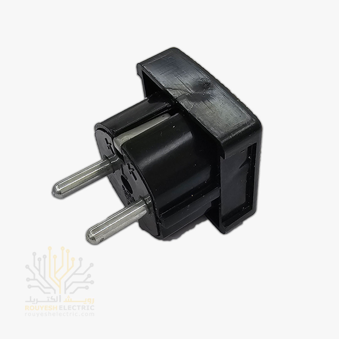 دوشاخه برق مربع برند کولاک میله آهنی رنگ مشکی