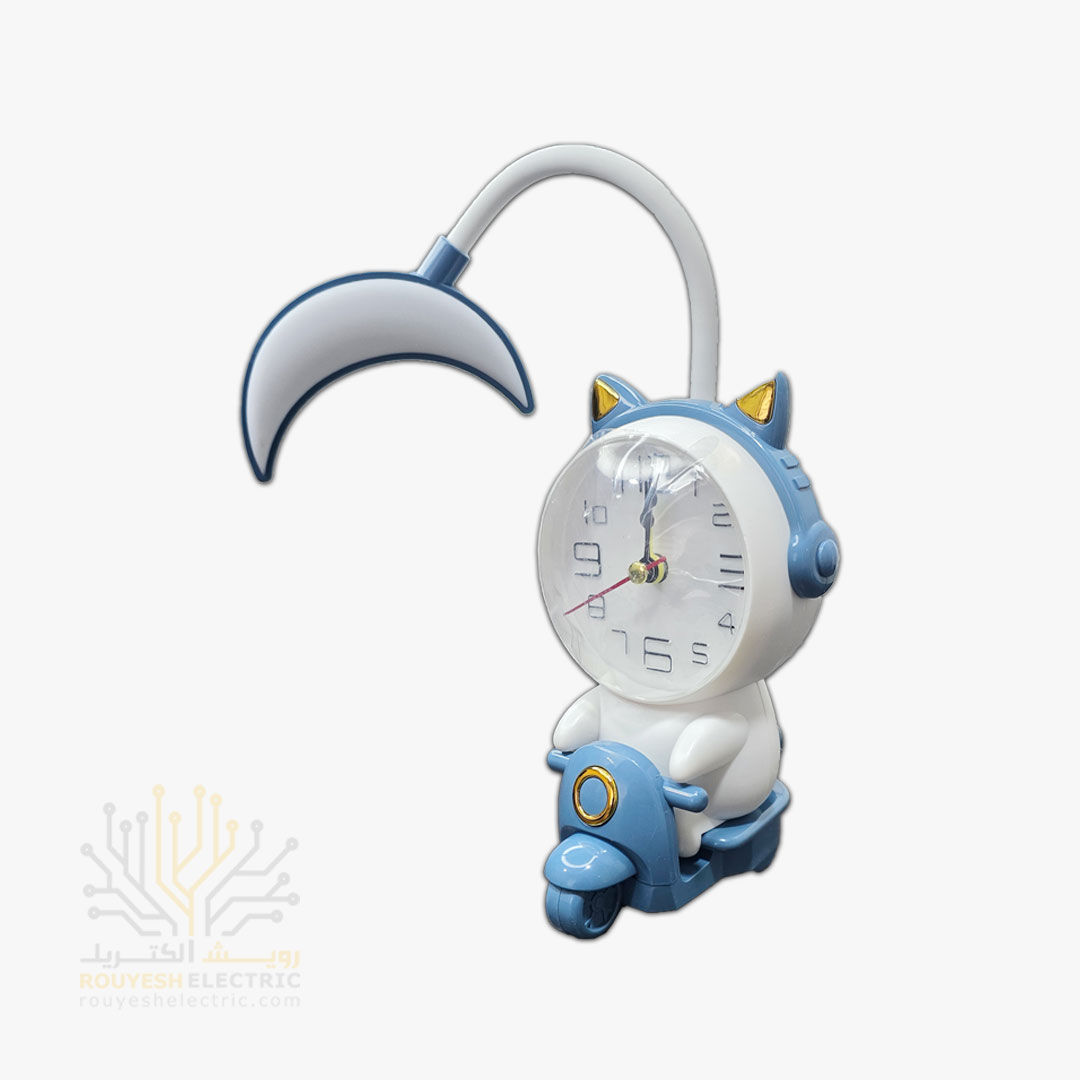 چراغ مطالعه شارژی رومیزی مدل ساعت موتوری