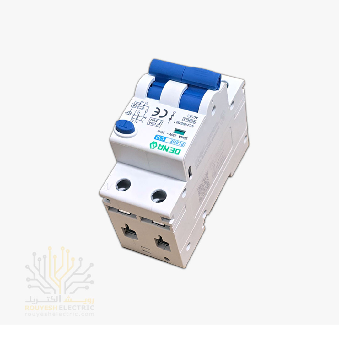 کلید محافظ جان مولتی فانکشن برند دنا تکفاز مدل RCBO الکترونیک 32 آمپر