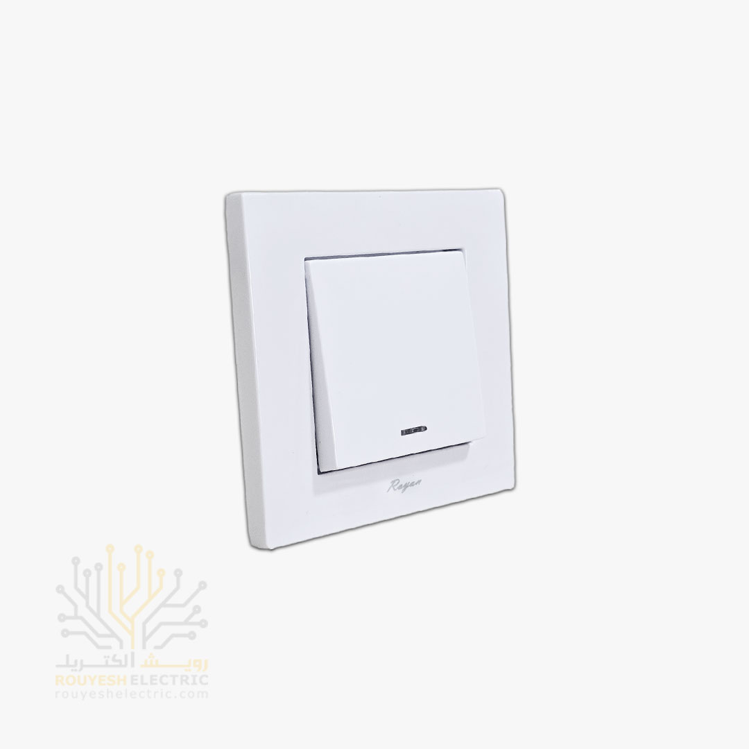 کلید تکپل توکار برند رویان مدل وتو سفید