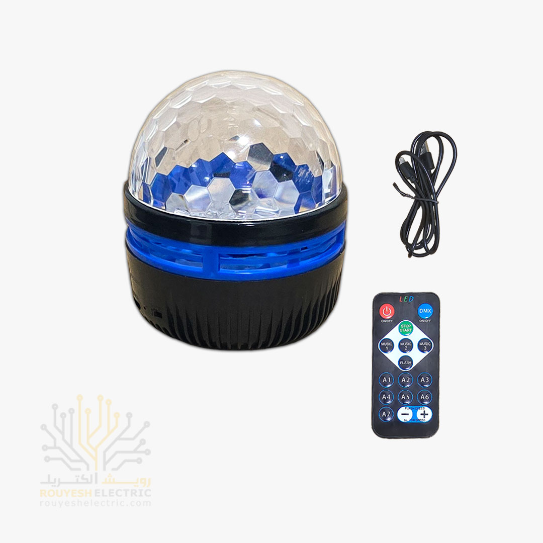 چراغ دیسکویی 5 وات مدل تخم مرغی 3 LED ریموت دار