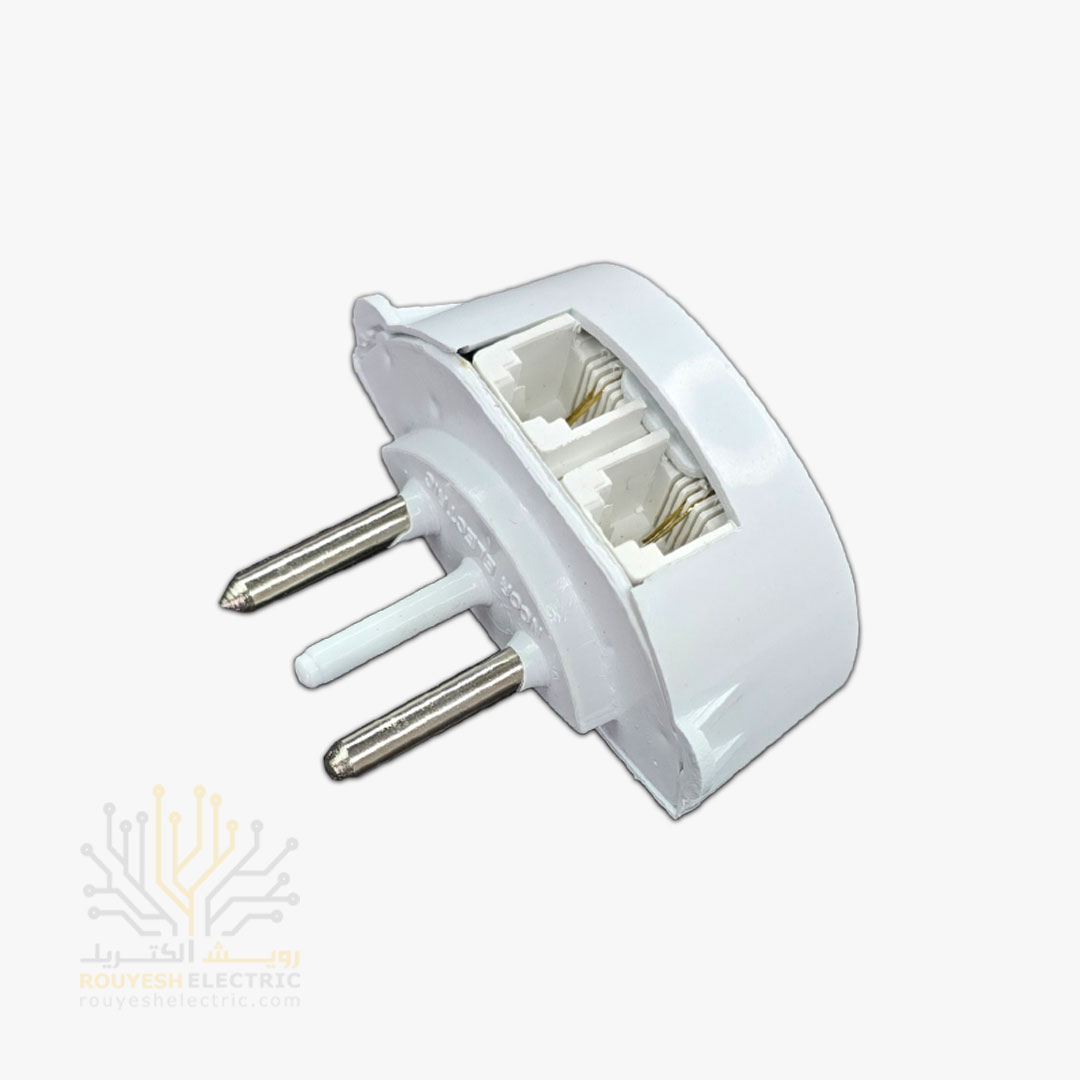 سه شاخه تلفن دو سوکت برند نور