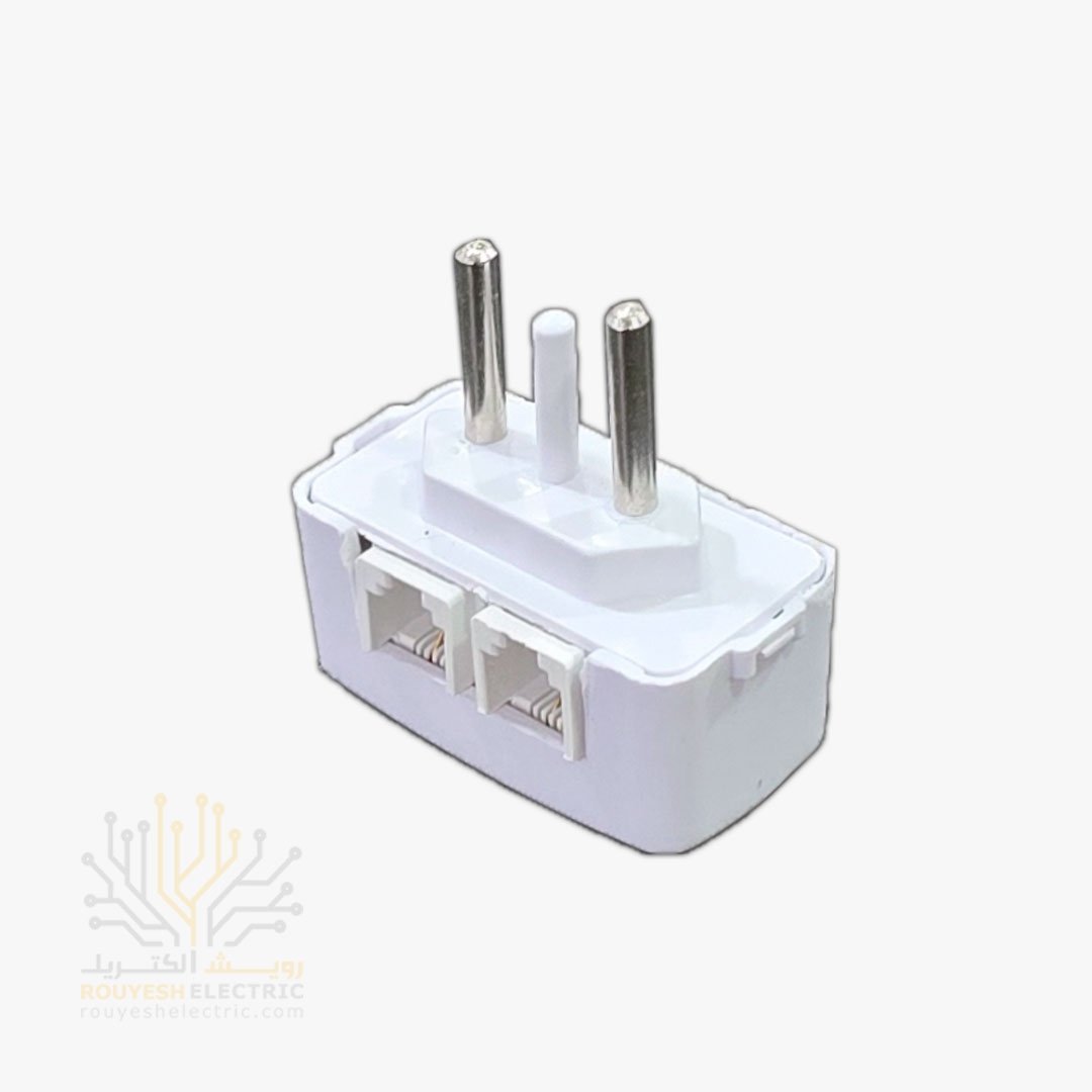 سه شاخه تلفن برند تی ان مدل دو سوکت