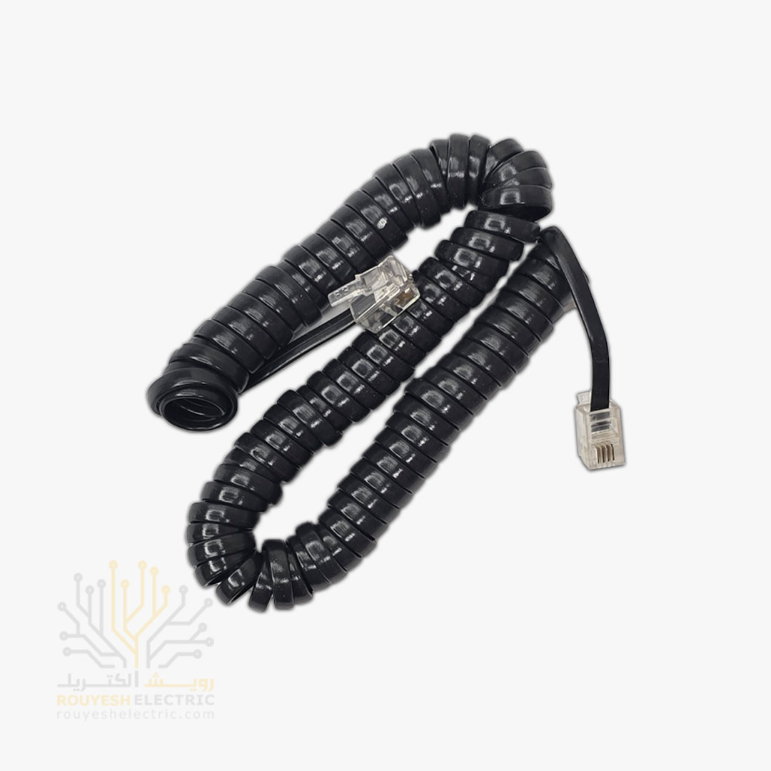 بند فنری تلفن برند نورسام مدل مغز آلومینیوم تک شیرینگ مشکی