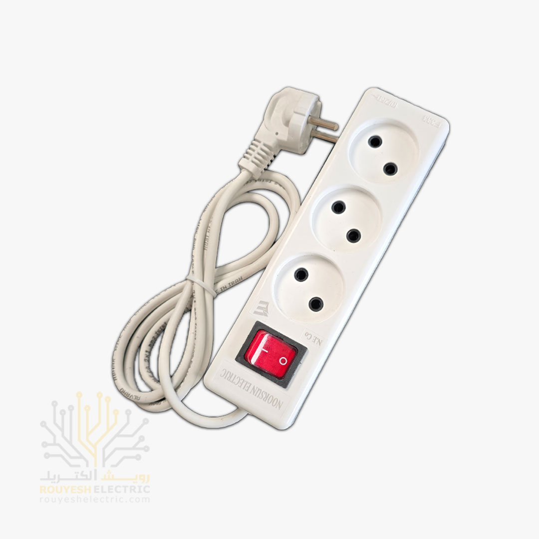 سه راهی برق سیار برند نورسان طرح استاندارد کابل 1/5 متری