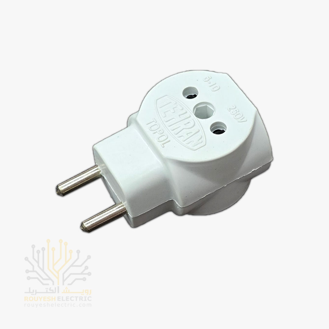 سه راهی برق دیواری برند تهران مدل کپل تخت ساده سفید