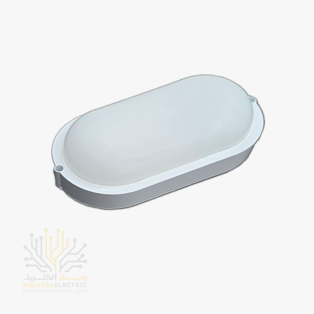 چراغ دیواری ال ای دی 20 وات برند ایران مهر ضد آب مدل بیضی نور نچرال