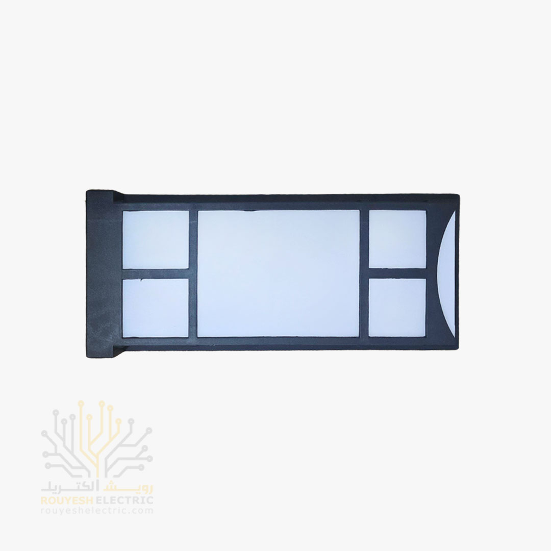 چراغ دیواری دکوراتیو 20 وات برند ایران مهر کد ایران 10.4 بدنه مشکی نور مهتابی 6 ماه گارانتی