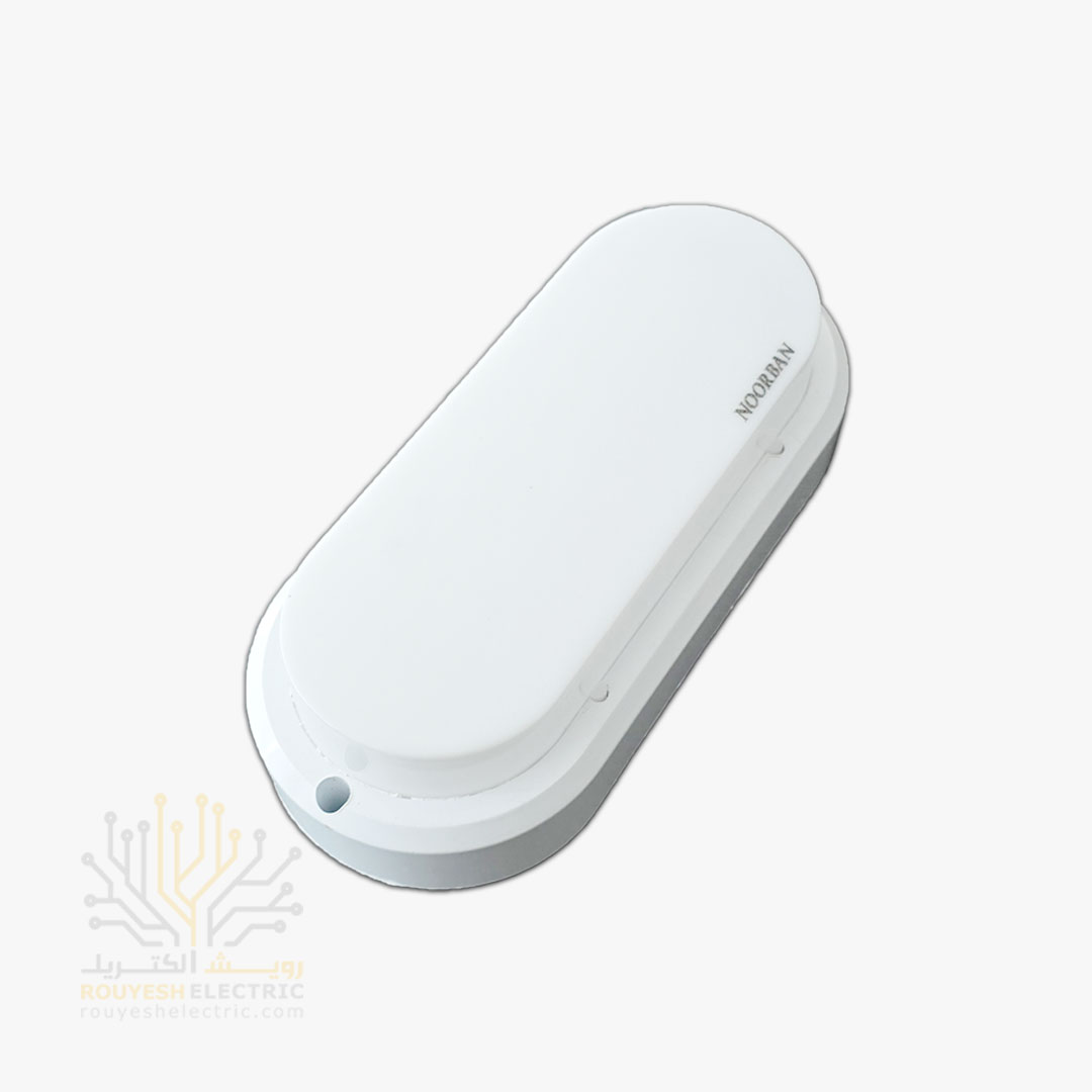 چراغ دیواری ال ای دی 18 وات برند نوربان مدل بیضی ضد آب IP65 نچرال